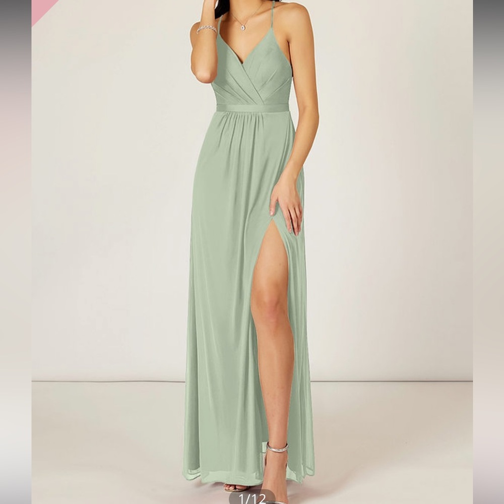 Azazie Dusty Sage Green Luxy A2 NWT Dress